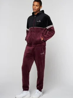Best Scopeto Full-Zip Velour Hoodie- Black Beauty/ Mauve Wine Velour