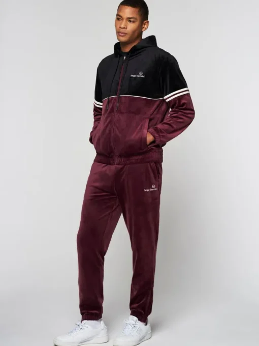 Best Scopeto Full-Zip Velour Hoodie- Black Beauty/ Mauve Wine Velour