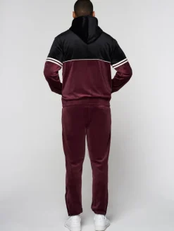 Best Scopeto Full-Zip Velour Hoodie- Black Beauty/ Mauve Wine Velour