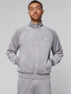 New Sovana Velour Track Jacket- Sleet Velour