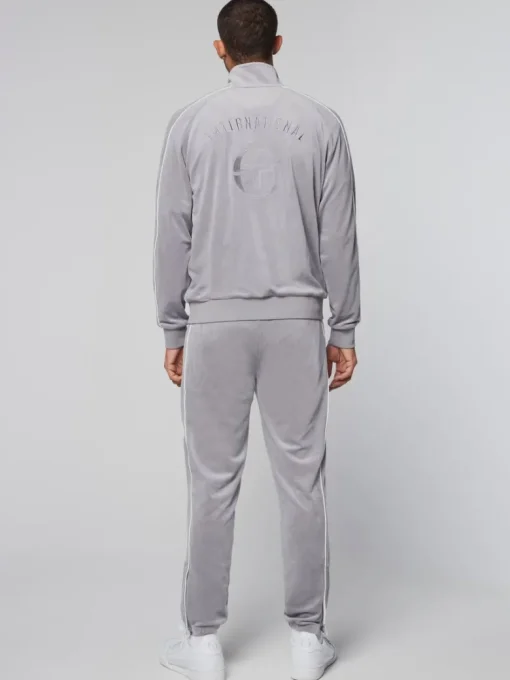 New Sovana Velour Track Jacket- Sleet Velour