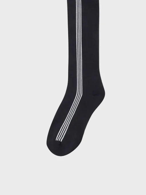 Discount Striped Knee High Socks- Black For The Court