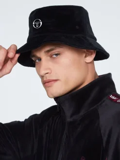 Clearance Velour Bucket Hat-Black Velour