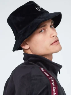 Clearance Velour Bucket Hat-Black Velour
