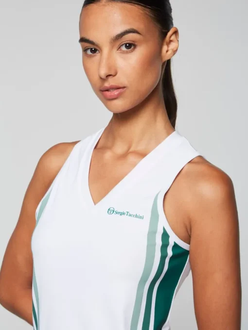 New Women'S Monza Tennis Tank- Brilliant White For The Court