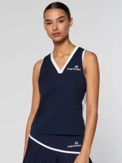 Discount Women'S Vigentino Tennis V-Neck Tank Top- Maritime Blue For The Court