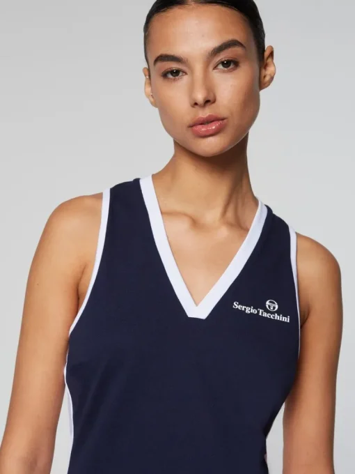 Discount Women'S Vigentino Tennis V-Neck Tank Top- Maritime Blue For The Court