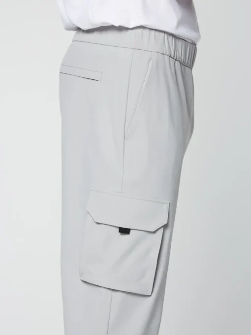Sale Woven Cargo Jogger Pants- Heather Grey Nylon